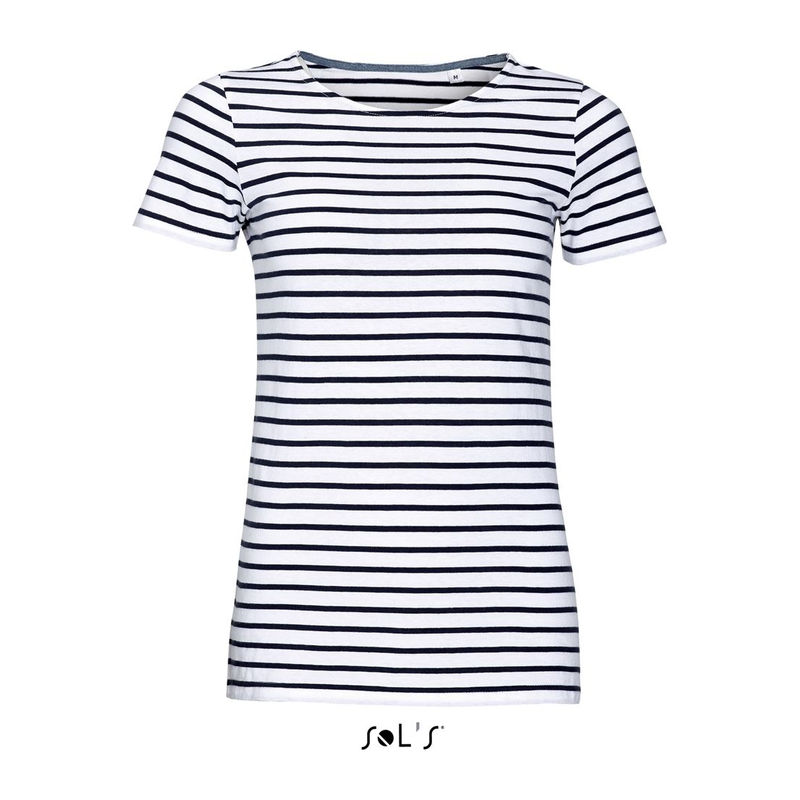 SOL'S MILES WOMEN - ROUND NECK STRIPED T-SHIRT