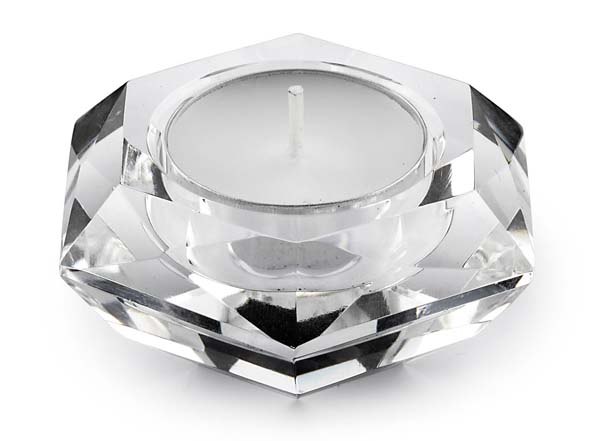 TEA-LIGHT HOLDER CRYSTAL HEXAGONAL