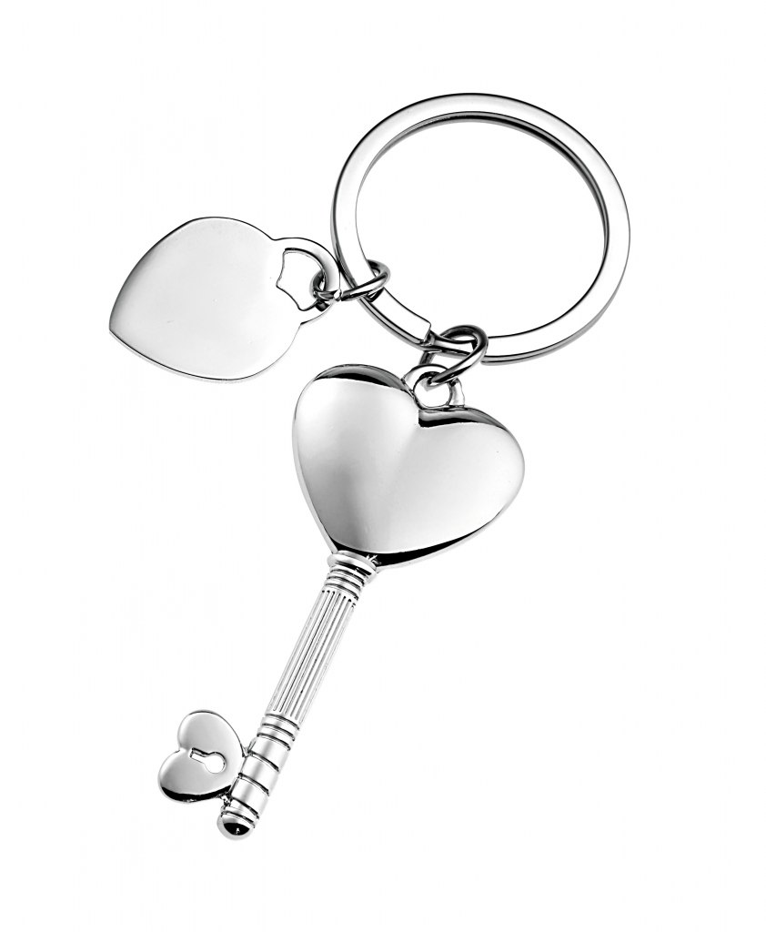 KEY RING KEY HEART - SHINY - NO BOX