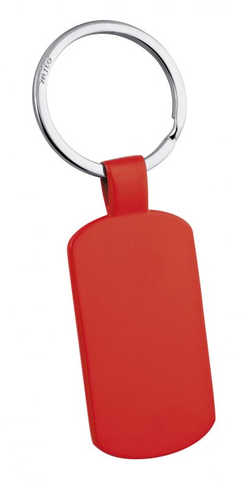 KEYCHAIN PLATE RECTANGULAR RED