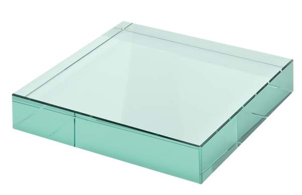 PAPERWEIGHT GREEN GLASS mm100x100 h19