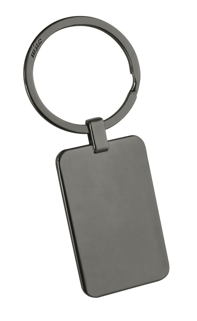 KEYCHAIN RECTANGULAR BLACK CHROMED