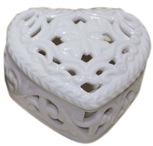 HEART PORCELAIN TRINKET BOX - 77x70 h43