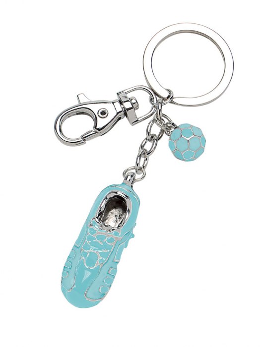 KEY CHAIN FOOTBALL SHOE BLUE SKY- NO BOX