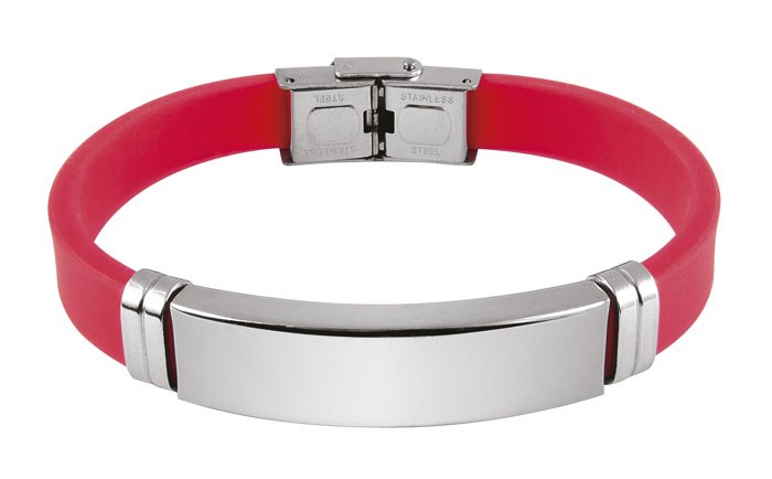 STEEL BRACELET AND RED EVA