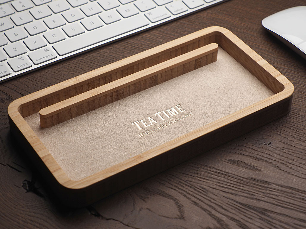 Wooden desk organiser