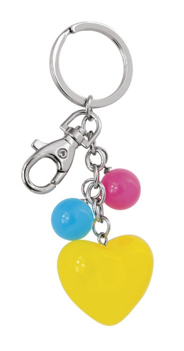 KEY CHAIN ACRYLIC HEART YELLOW - NO BOX