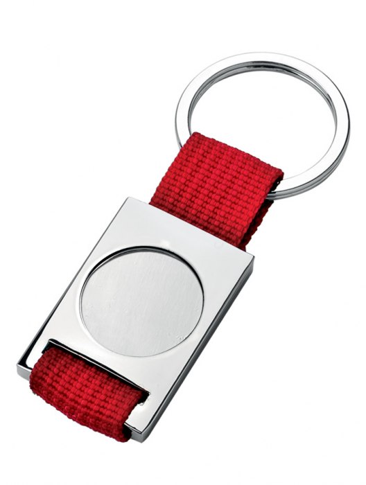 KEY CHAIN RED TEXTILE RIBBON W/CAVITY