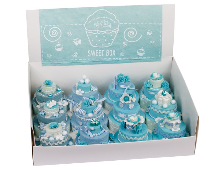 FAVOR CAKE CARDBOARD LIGHT BLUE