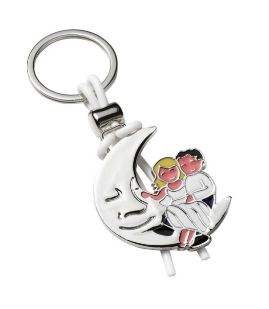 KEYCHAIN BRIDAL PAIR ON THE MOON -NO BOX