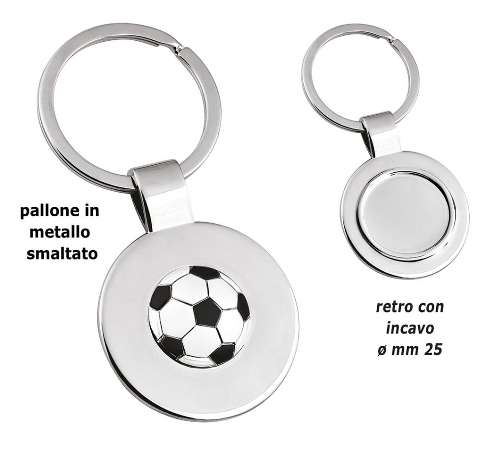 KEYCHAIN FOOTBALL HOLLOW BLACK WHITE