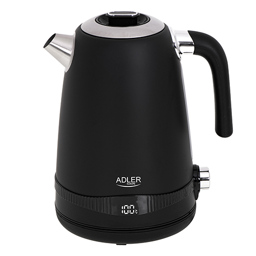 SS satin black kettle 1,7L with LCD display & temperature regulation1