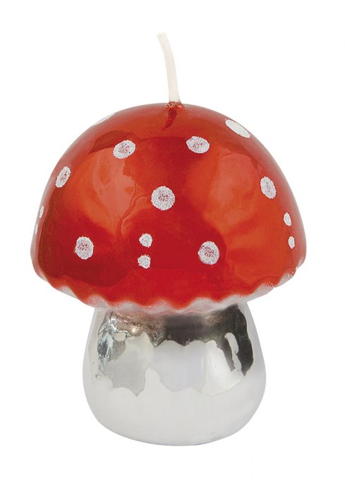 CANDLE BIG RED MUSHROOM SHINY