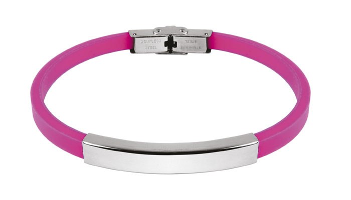 STEEL BRACELET AND PINK EVA 0.5CM