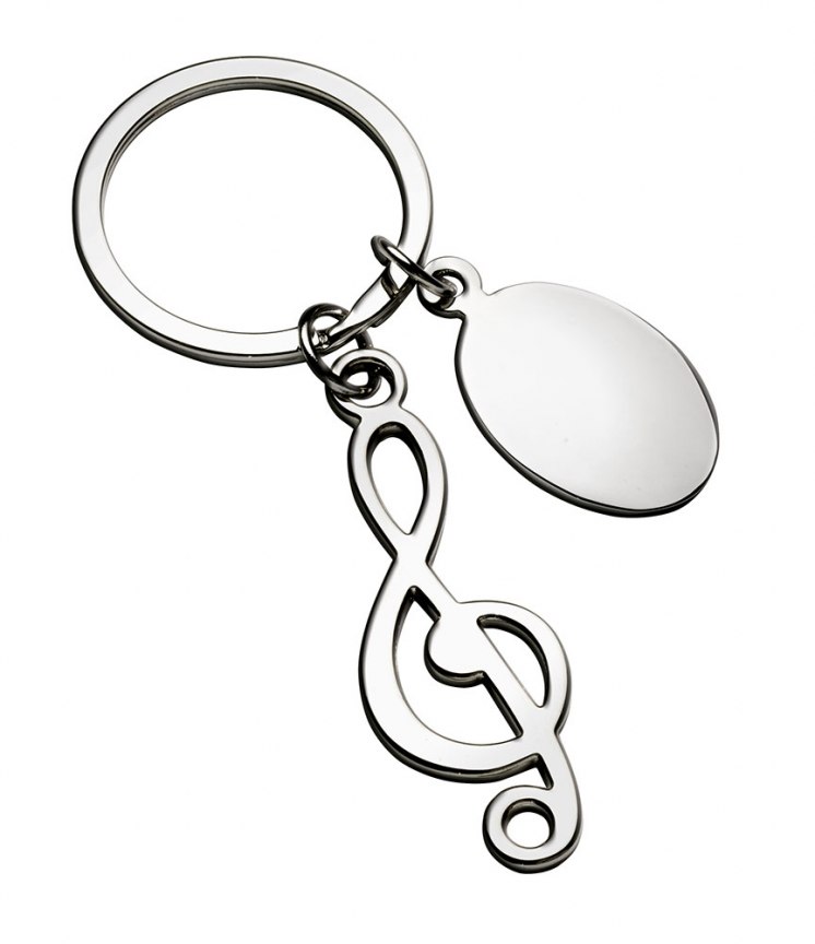 KEY CHAIN METAL TREBLE CLEF - NO BOX