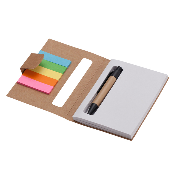 ECO BOOK notebook 80x110 / 100 clean pages and ballpoint pen,  beige