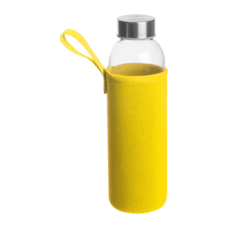 Glass drinking bottle in neoprene pouch Klagenfurt