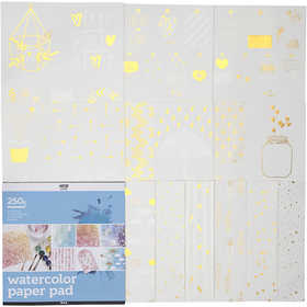 Watercolor Paper Pad with Printed Designs