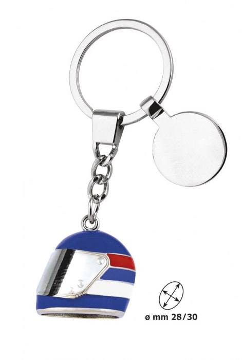 KEY CHAIN HELMET BLUE WHITE RED