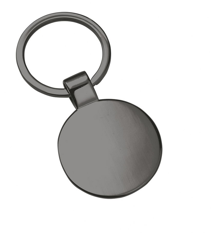 KEYCHAIN ROUND BLACK CHROMED d.35mm