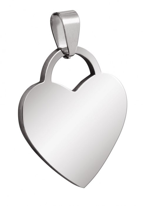 PENDANT STEEL HEART 26x30mm