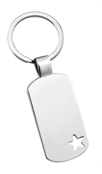 KEY CHAIN RECTANGULAR- STAR SHAPED HOLE