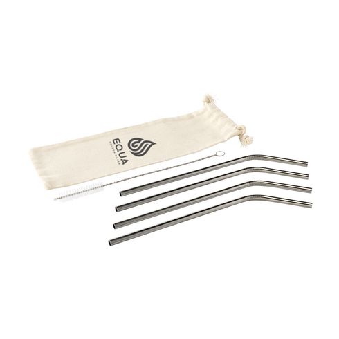 ECO RVS 4 pieces ECO Straw Set stainless-steel straws