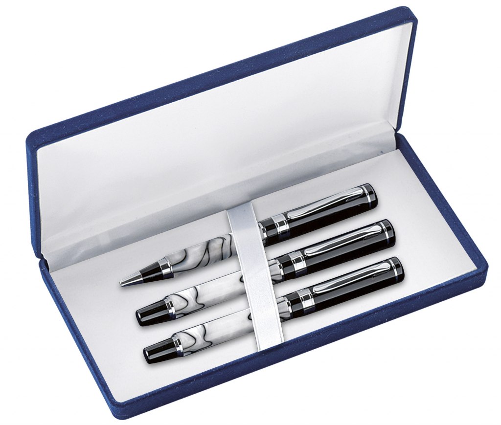 BOX BALLPOINT TRIPLE VELVET BLUE -NO PEN