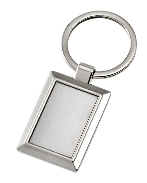 KEYCHAIN WITH RECTANGULAR SHINY PLATE