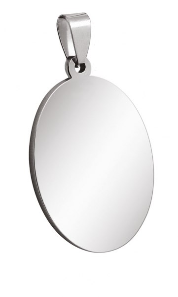 PENDANT OVAL MEDIUM STEEL 24x36mm