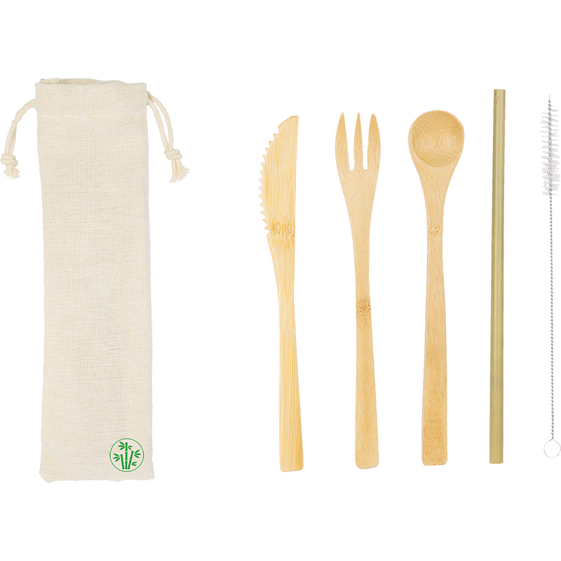 ENVIRONMENTALLY FRIENDLY BAMBOO CUTLERY SET