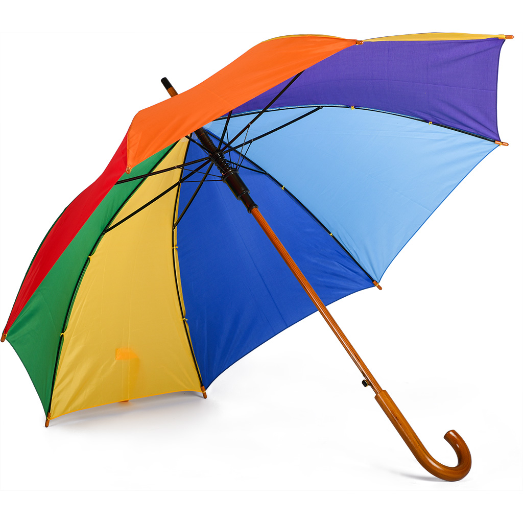 RAINBOW AUTOMATIC WOODEN UMBRELLA