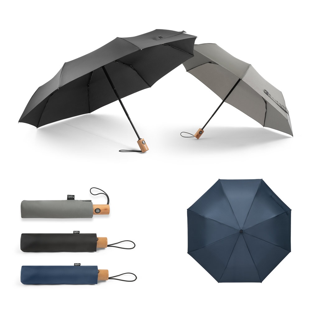 RIVER. Telescopic umbrella in rPET with automatic opening and closing