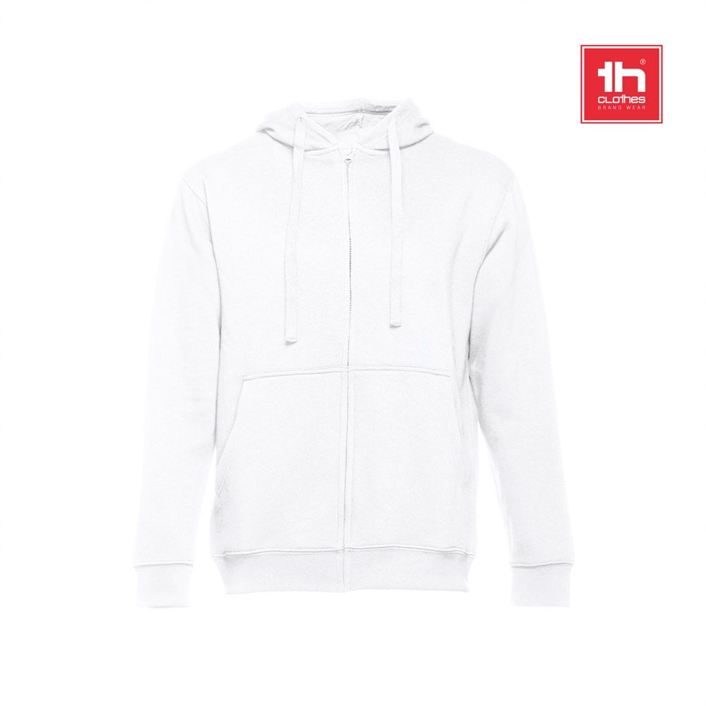 THC AMSTERDAM WH. Men's hooded full zipped sweatshirt