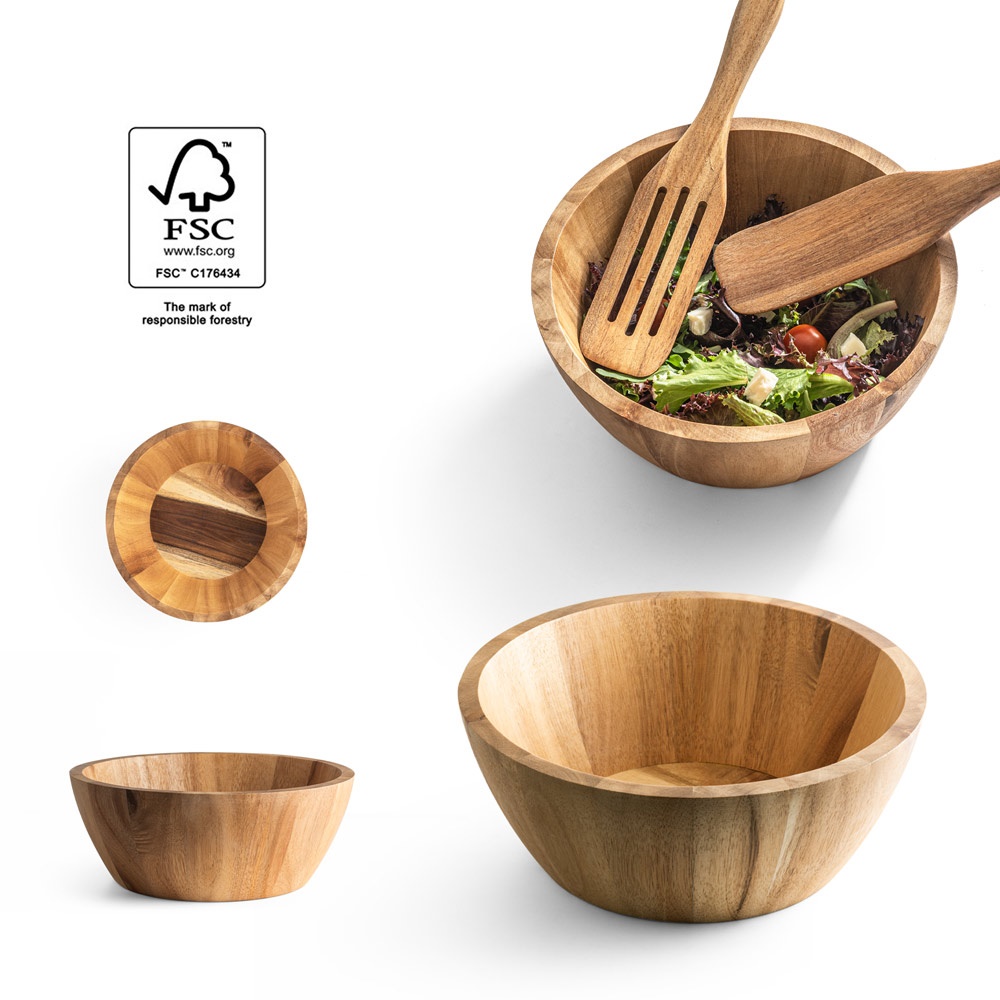 SAGE. Cassia wood salad bowl