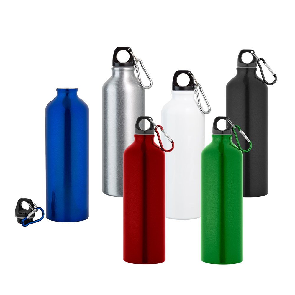 SIDEROT. Aluminium sports bottle with carabiner 800 mL