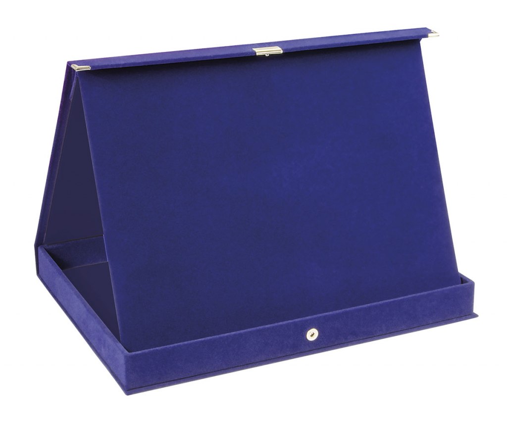 BLUE VELVET POCKET PLATE HOLDER 29x23 cm