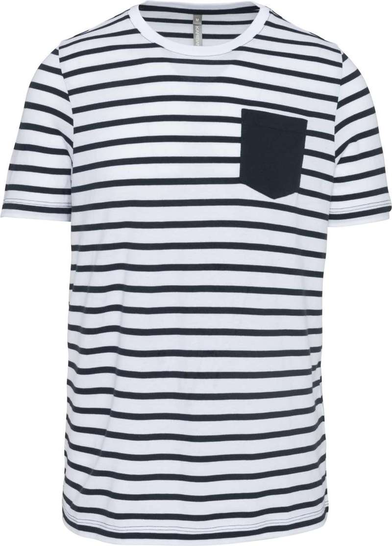 STRIPED SHORT SLEEVE SAILOR T-SHIRT WITH POCKET