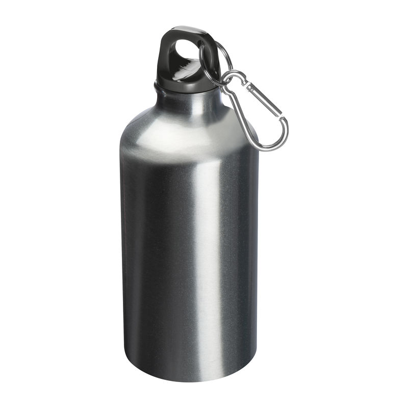 Metal drinking bottle with carabiner Kielce