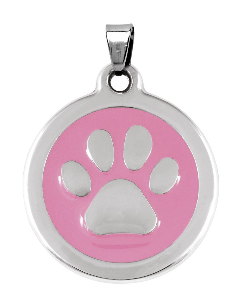 PENDANT STEEL PAW PINK - D=30 mm