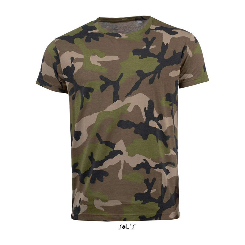 SOL'S CAMO MEN - ROUND COLLAR T-SHIRT