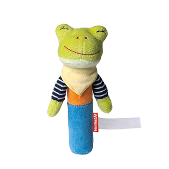 grasp toy frog, squeaky