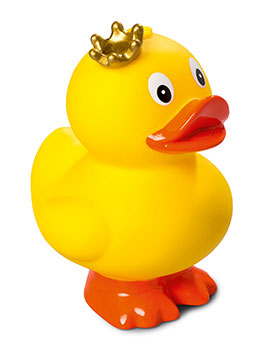 Squeaky duck standing, crown