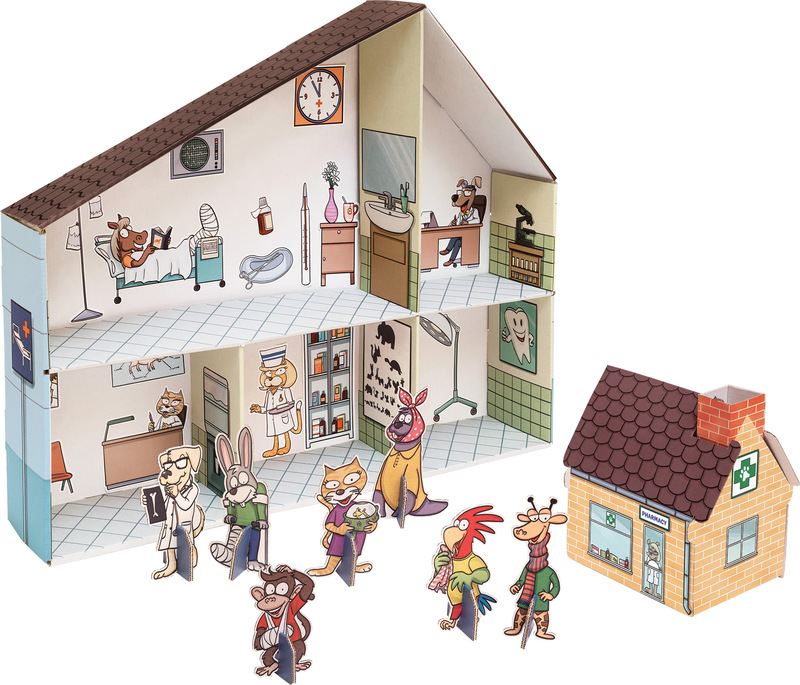 Play House Cardboard Veterinarian Clinic 