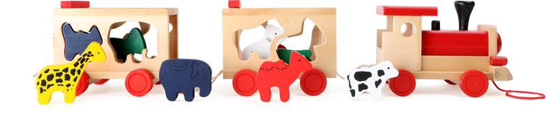 Plug Game Wooden Railway with Animals