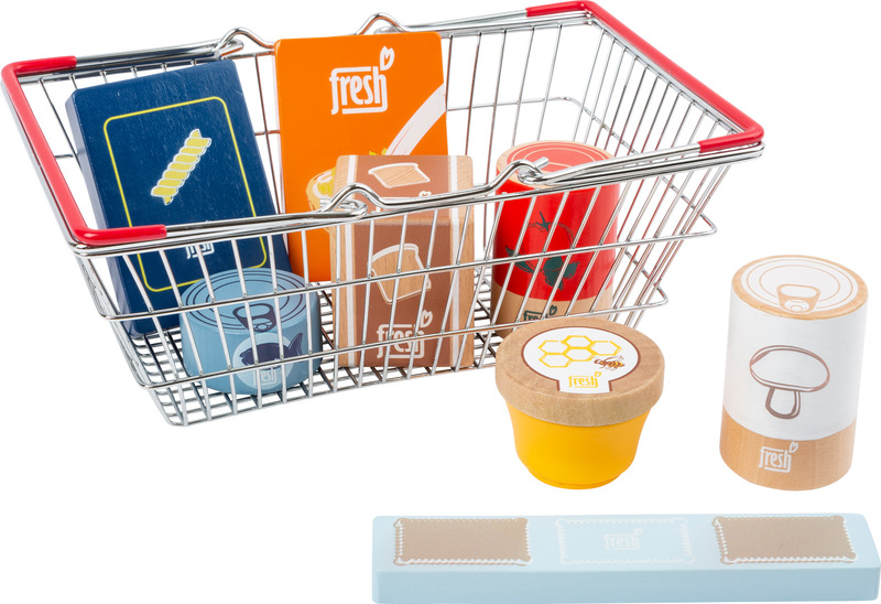 Groceries Set in a Shopping Basket 