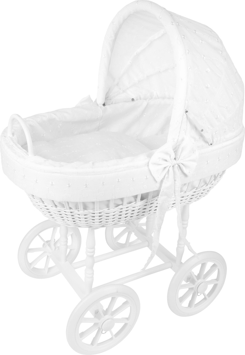 Doll's Bassinet Basketwork, white