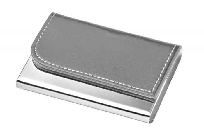 NAMECARD HOLDER METAL - PU GREY