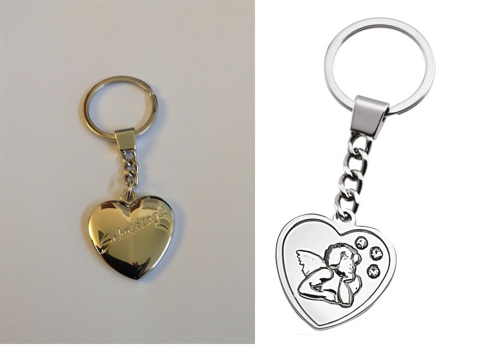 KEYCHAIN HEART WITH ANGELET- NO BOX