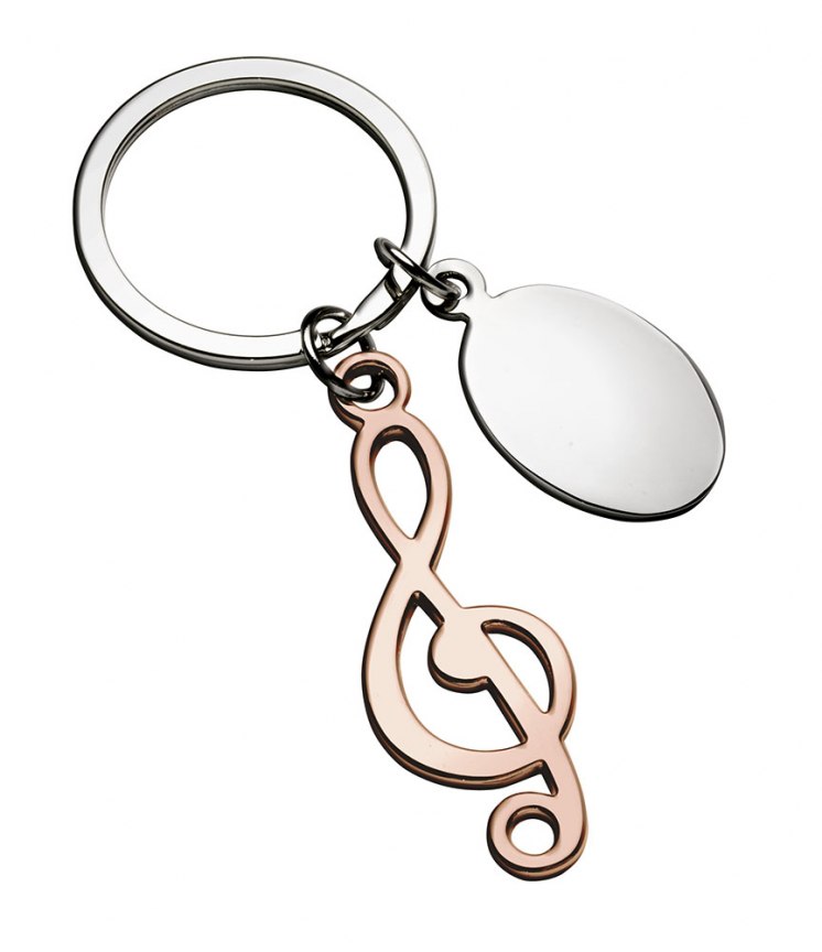 KEYCHAIN TREBLE CLEF ROSE GOLD NO BOX